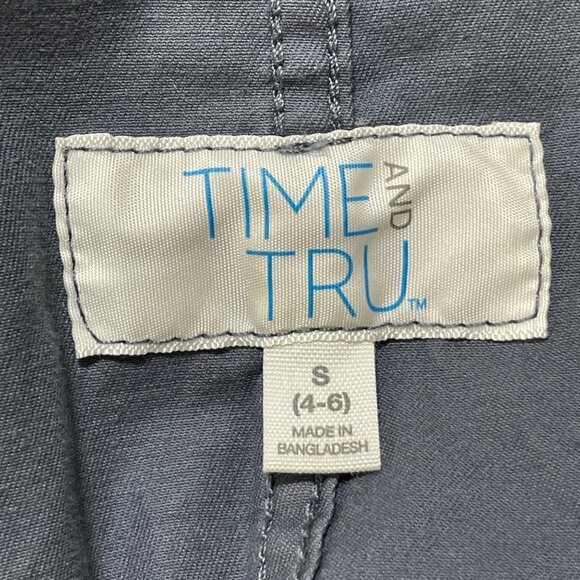Time And Tru Utility Jacket Field Coat Grey Size S Small Full Zip Mock Neck - Picture 5 of 8